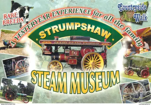 A6210 Postcard promoting the Strumpshaw Hall Steam Museum in Norfolk, UK