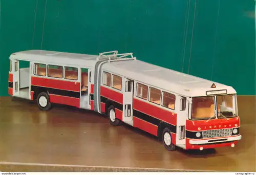 A6210  Hungarian Museum of Transport Postcard - Ikarus 180 Model, Scale 1:25 Articulated city bus for 190 people