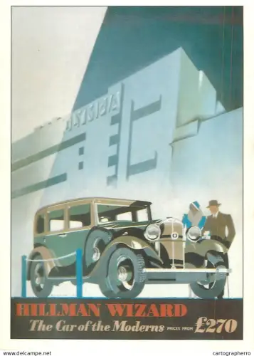 A6210 Advertisement poster for the Hillman Wizard automobile highlighting it as "The Car of the Moderns" modern postcard