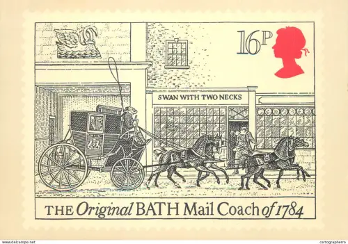 A6209 United Kingdom commemorative postcard postage stamp featuring the "The Original Bath Mail Coach"