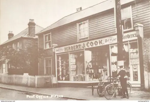 A6209 Post Office and Drapery Shop in Pitsea, Essex, England, around 1920 modern postcard 1982
