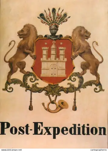 A6209 Postcard depicting sign for the Lübeck-Hamburgisches Post-Amt (Lübeck-Hamburg Postal Agency)