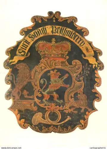 A6209 Postcard depicting an antique German postal sign from Hessen-Kassel