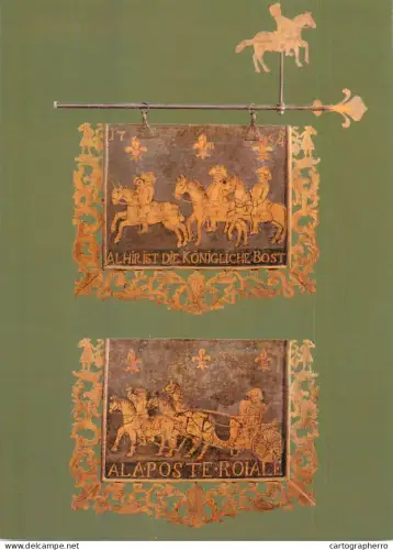 A6209 Postcard depicting an antique German postal sign from Altheim, Saar