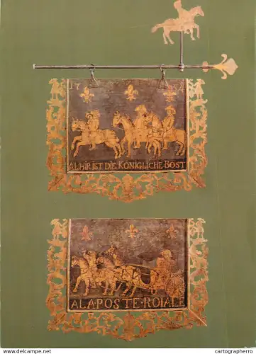A6209 Postcard depicting an antique German postal sign from Altheim, Saar