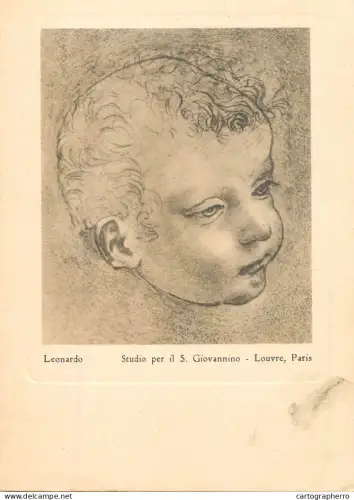 A6208 Italian Renaissance artist Leonardo da Vinci - A study for the head of Saint John the Baptist as a child