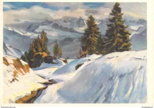 A6208 "Rigi Landscape" by Swiss artist Ernst Hodel PRO INFIRMIS Postkarte 1939