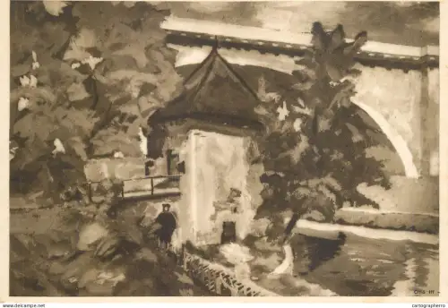 A6208 Bern Der Brutturm tempera studie Otto Iff