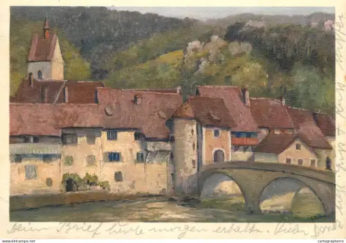 A6208 Saint-Ursanne, historical town in Switzerland known for its medieval architecture and stone bridge over the Doubs