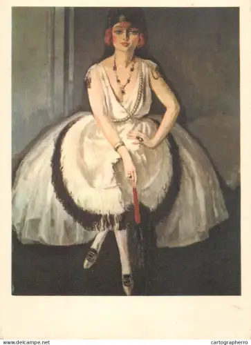 A6207 Woman with a fan by the Dutch-French Fauvist painter Kees van Dongen