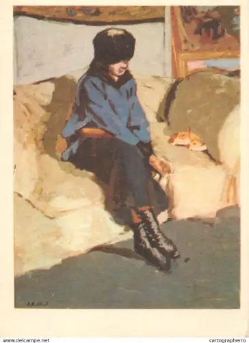 A6207 Woman in a Blue Blouse (French: Femme au corsage bleu) by French artist Édouard Vuillard