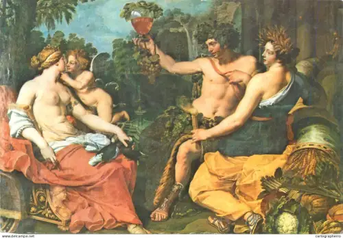 A6207 Mythological painting titled "Ceres, Bacchus and Venus" by the Flemish painter Abraham Janssens