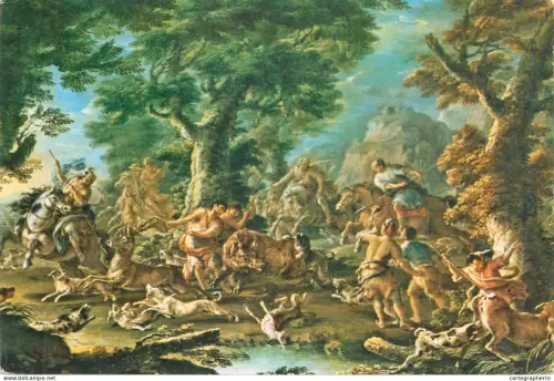 A6207 Caccia al limite della foresta (Hunting on the Outskirts of a Forest) by the Italian artist Domenico Brandi