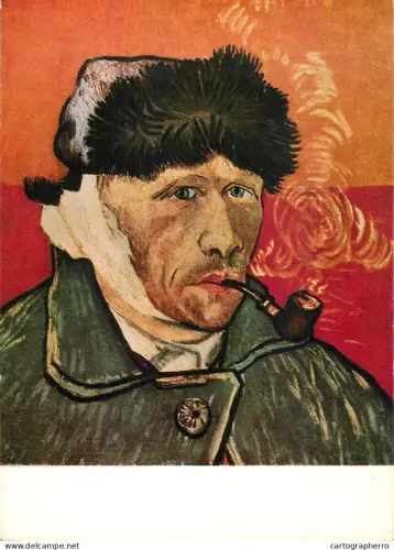 A6207 Self-Portrait with Bandaged Ear and Pipe, painted by Vincent van Gogh