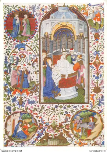A6207 Illustration from the Bedford Hours, famous French illuminated manuscript "Presentation of Jesus in the Temple"