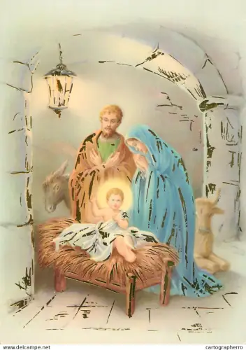 A6207 Traditional Nativity scene greetings postcard