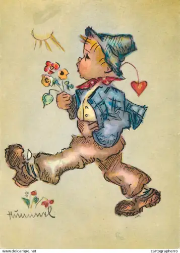 A6207 Sister Maria Innocentia Hummel postcard illustration - The Lucky Messenger