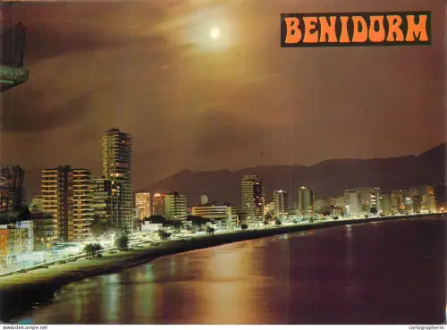 A5765 Spain Benidorm beach moonlight view