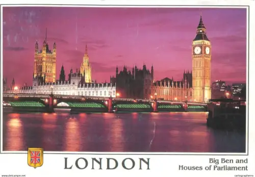A5748 England London Big Ben and Houses of Parliament night view