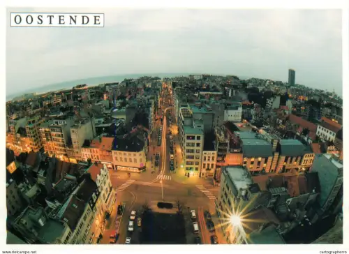 A5743 Belgium Oostende aerial view nocturnal aspect