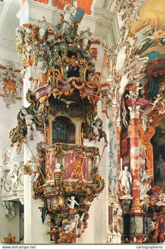 A5742 Germany Steingaden Die Wies Wallfahrtskirche Die Kanzel interior detail view