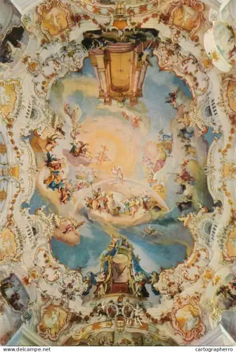 A5742 Germany Steingaden Die Wies Wallfahrtskirche Deckenfresko vom Langhaus detail aspect