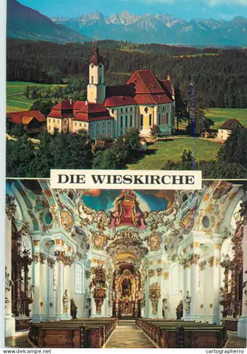 A5742 Germany Steingaden Die Wies Wallfahrtskirche interior and exterior multi view
