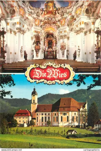 A5742 Germany Steingaden Die Wies Wallfahrtskirche interior and exterior view