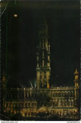 A5741 Belgium Bruxelles Stadhuis bei Nacht