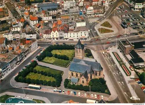 A5741 Belgium Blankenberge panorama en St Antonius Kerk
