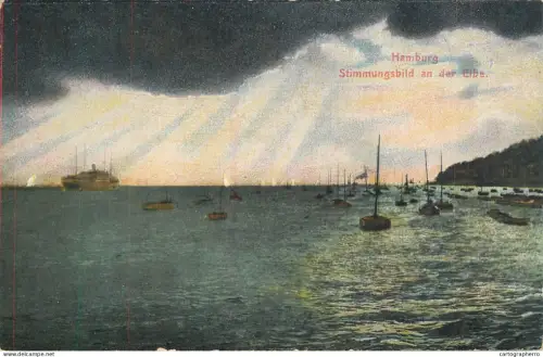 A6195 AK Allemagne Hamburg Stimmungsbild an der Elbe