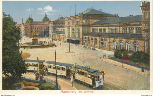 A6195 AK Germany Hannover Am Bahnhof tram tramway