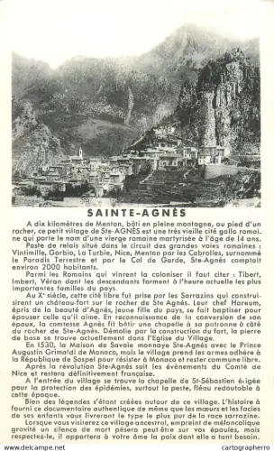 A5832 France Sainte Agnes souvenir vintage postcard
