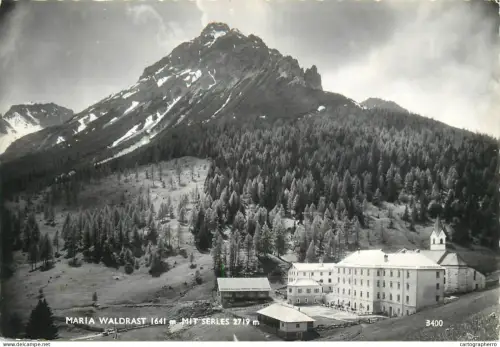A5816 Austria Wallfahrtskirche Maria Waldrast mit Serles
