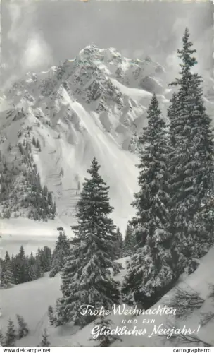 A5816 Winter Holidays Greetings winter mountain scenery