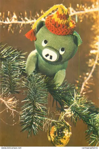 A5793 Christmas greetings pig puppet decorative ornament