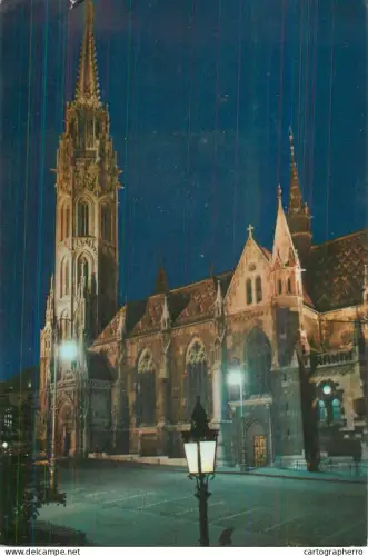 A5793 Hungary Budapest Matthiaskirche bei Nacht