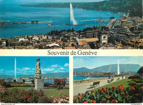 A5784 Switzerland souvenir de Geneve multi view