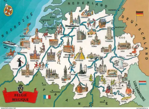 A5783 Belgium Bruxelles map souvenir