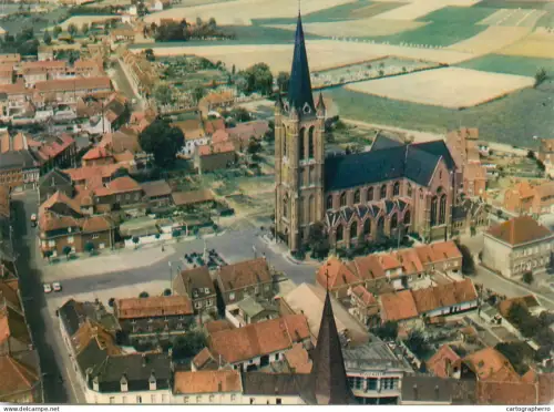 A5778 Belgium Dottignies eglise vue aerienne