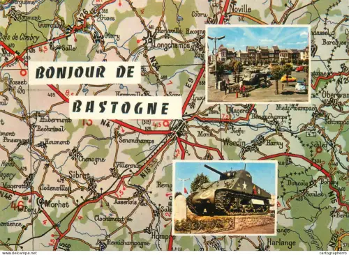 A5777 Belgium souvenir de Bastogne different views and map