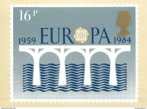 A5422 British stamp designed postcard Fritz Wagner Europa