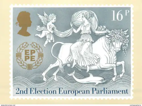 A5422 British stamp designed postcard Fritz Wagner Europa election