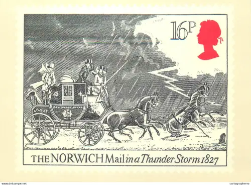 A5422 British stamp designed postcard Keith Bassford and Stanley Paine The Norwich Mail Royal mail
