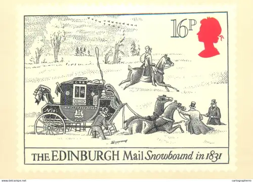 A5422 British stamp designed postcard Keith Bassford and Stanley Paine The Edinburgh Mail