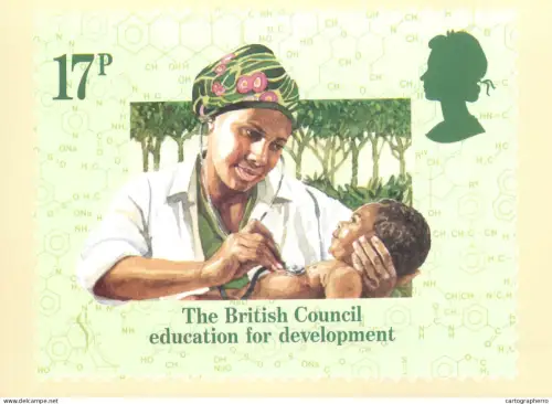 A5422 British stamp designed postcard Newell&Sorrel Limited Education for developement British council