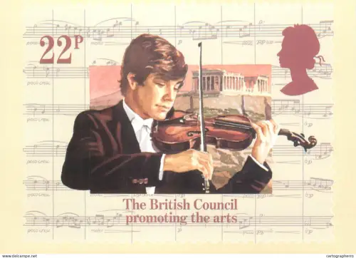 A5422 British stamp designed postcard Newell&Sorrel Limited Promoting arts British council