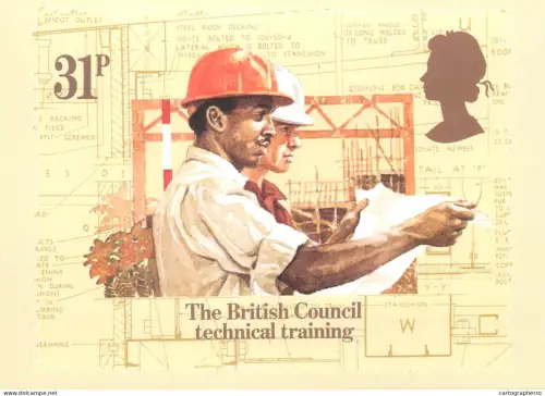 A5422 British stamp designed postcard Newell&Sorrel Limited Technical training  British council