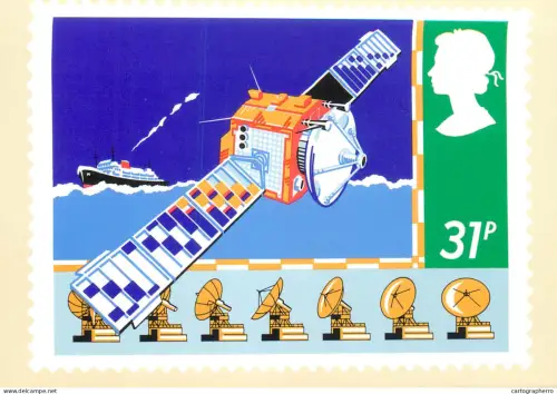 A5422 British stamp designed postcard Newel&Sorrel limited Satellite sea