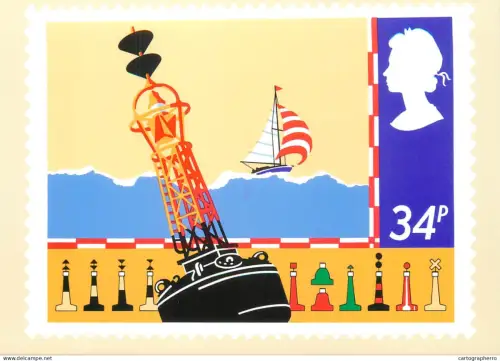 A5422 British stamp designed postcard Newel&Sorrel limited Buoy sea